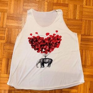 NWOT Tank Top with Balloon and Elephant Design